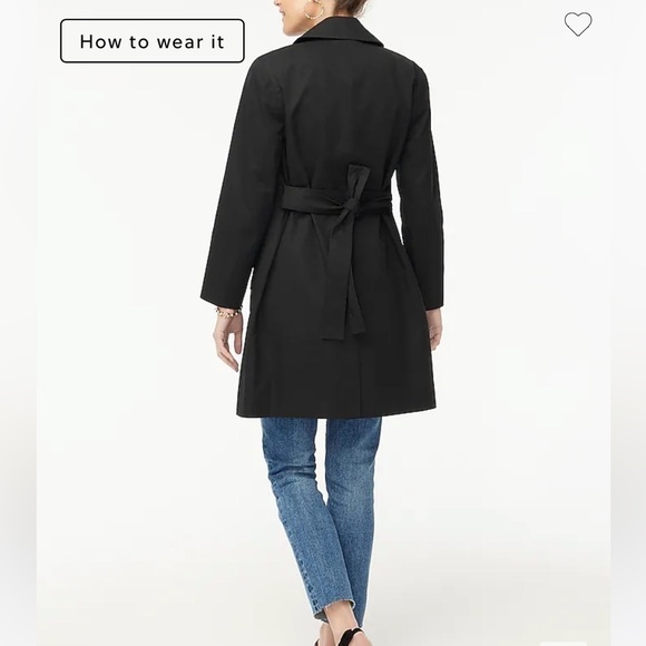 J. Crew Factory Womens Petite Trench Coat BO623 Black - Picture 3 of 8